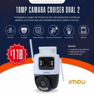 CAMARA IMOU DOBLE LENTE 10MP SIRENA LUZ ROJA Y AZUL