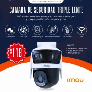 CAMARA IMOU TRIPLE LENTE 11MP SIRENA LUZ ROJA Y AZUL